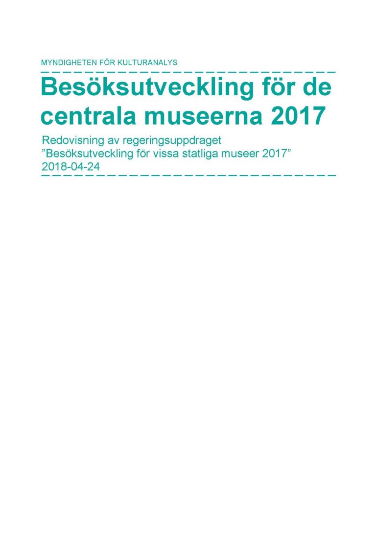 Omslagsbild för Besöksutveckling för de centrala museerna 2017